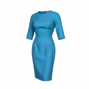 Vintage 60s Blue Harry S Epstein Silk Dress